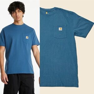 Carhartt Men’s Medium Blue T-Shirt Original Fit K87 100% Cotton